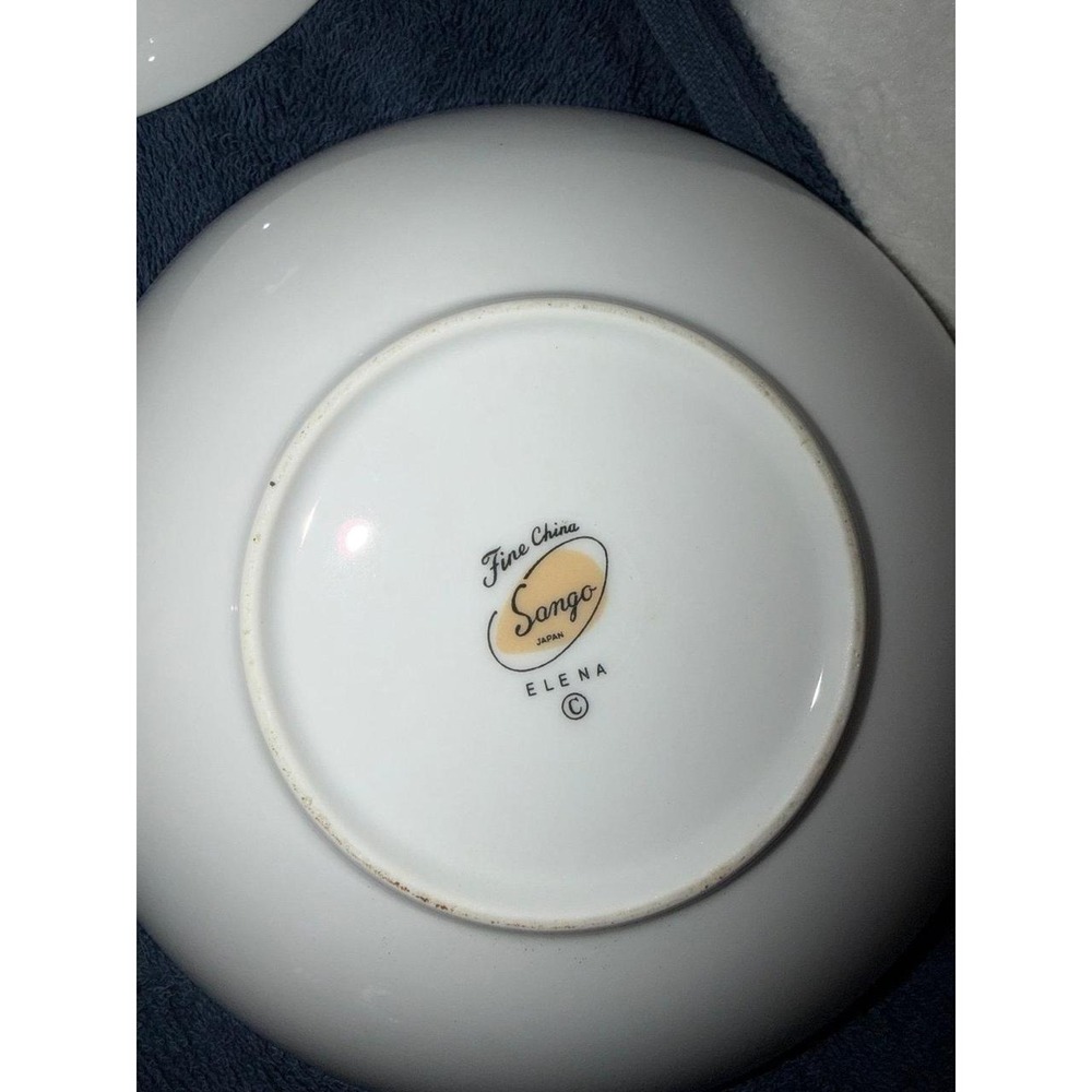 Set Of 5 Sango Soup Bowls - "Elena" Pattern - Discontinued - Fine China - Picture 3 of 5